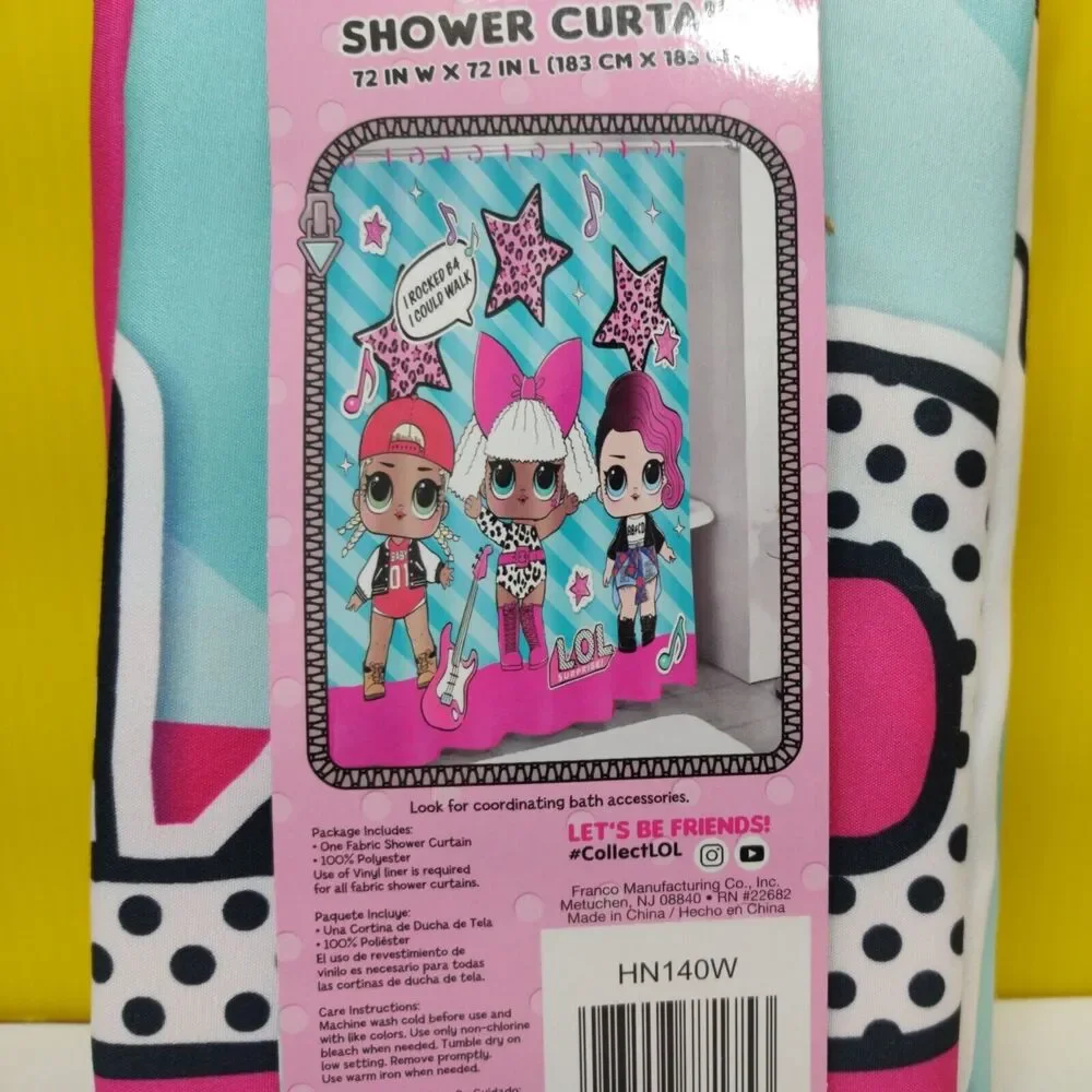 LOL Surprise Fabric Shower Curtain 72x72 childrens bathroom bath kids NEW